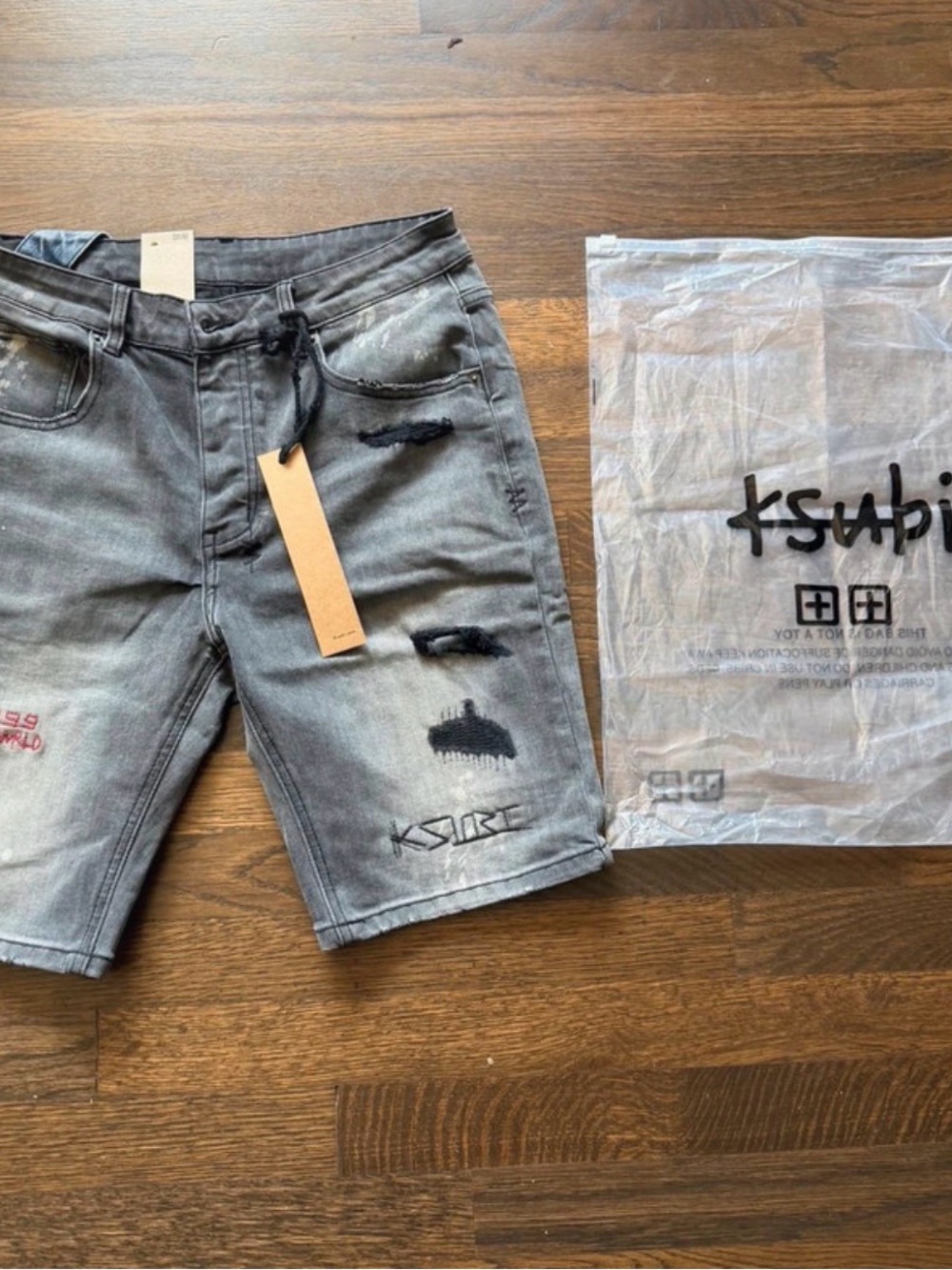 Ksubi grey/black 399 juice wrld shorts